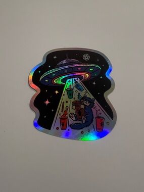Dutch Bros Holographic UFO Sticker